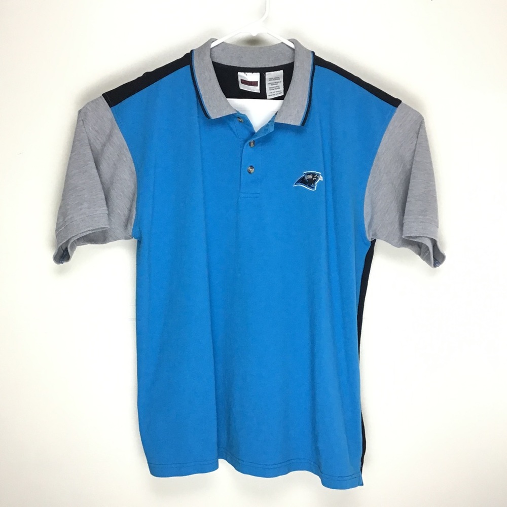 Vintage NFL Carolina Panthers football mens short sleeve polo shirt XL